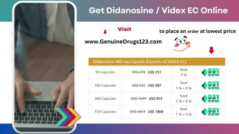 Online Medication Shop: Didanosine Videx EC in Stock