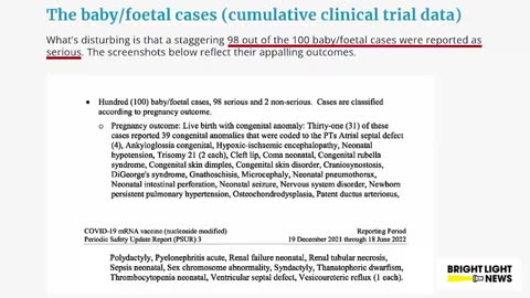 Pfizer Data Shows Serious Adverse Events in Babies & Fetuses