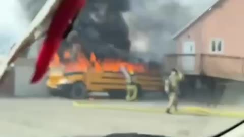 A bus has been set on fire at Pastor Artur Pawlowski's church in Calgary today. March 24, 2022