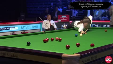 SNOOKER REANNE EVANS SHOWS HER SKILLS - WORLD MIXED DOUBLES 2022