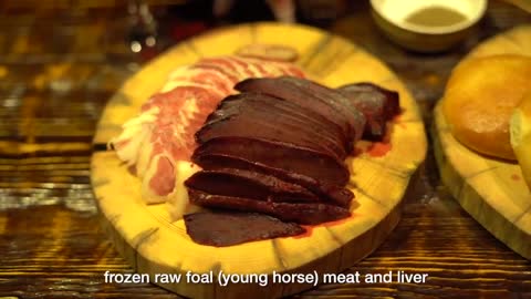 Yakutian Traditional Food_ raw horse meat, frozen fish and more!