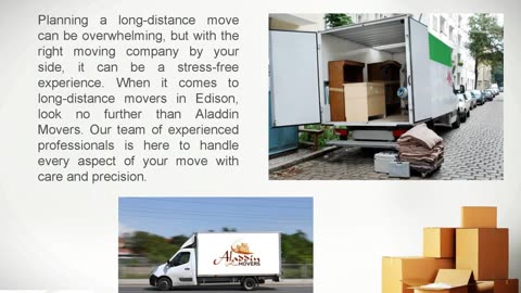 Reliable Long Distance Movers in Edison: Aladdin Movers