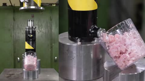 How to make ground beef with hydraulic press