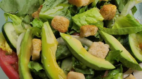 Detailed view of a healthy salad