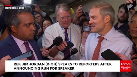 BREAKING NEWS- JIM JORDAN SPEAKS TO REPORTERS AFTER ANNOUNCING RUN FOR SPEAKER AFTER MCCARTHY OUSTER