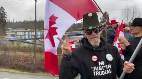 Truckers Convoy 2nd Anniversary Celebratory "Walk the Flag" - Jan. 27, 2024 Duncan, BC