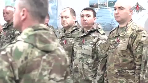 presenting state awards to the military who distinguished themselves in liberating Avdeyevka