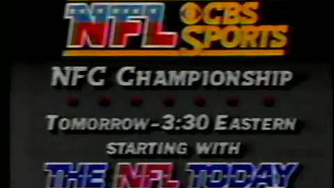 January 5, 1985 - Promo for Bears-49ers NFC Championship Game