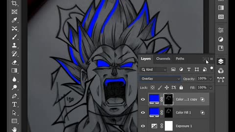 Anime (Goku) glow effect in Photoshop