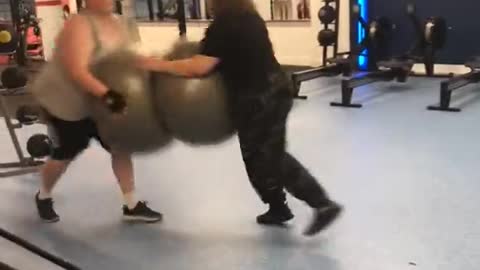 Gym Ball Bounce Goes Bad