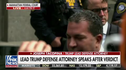 Reporter: "Is this going to derail his—" Trump attorney Joe Tacopina: "No."