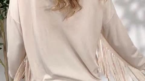 Celeste Full Size Fringe Detail Long Sleeve Blouse #casual #trendy #lookoftheday #styleblogger