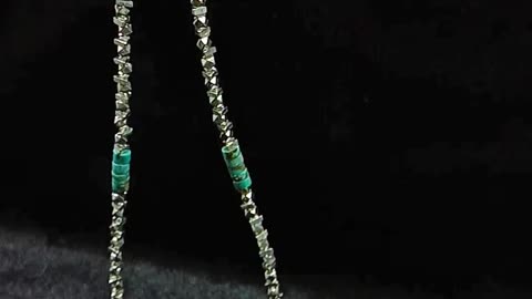 Natural turquoise beads and 925 silver handmade necklace and bracelet Dainty Bracelet Silver