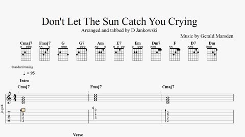 How to play Don't Let The Sun Catch You Crying