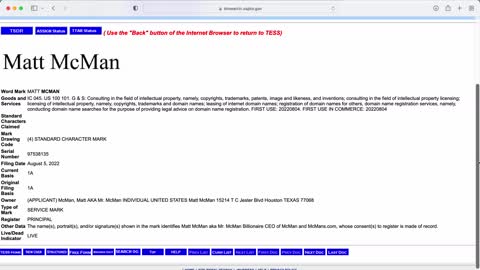 USPTO Trademark Search Results for McMan 1 of now 2 Results August 10, 2022