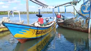 Beautiful beach and fishing boats