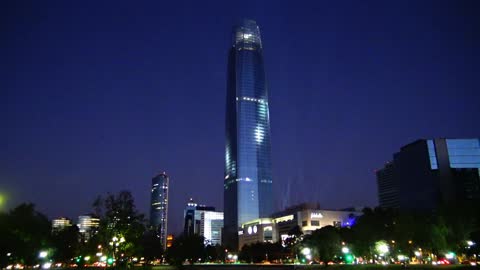 Lights display at Costanera center in Santiago,Chile