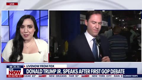 Donald Trump Jr. speaks after GOP debate, says he hasn't spoken with his dad | LiveNOW from FOX