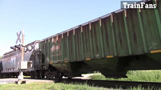 TRAIN 397 - CN 3883 & UP 7699 Engines Manifest Train Westbound In Ontario