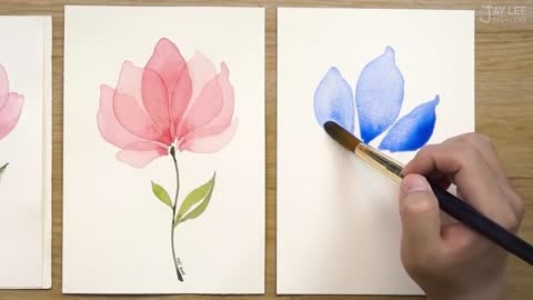 Quick learning - layered petals - watercolor painting technique, easy to learn!7