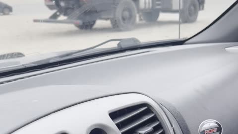 Military vehicle at Walmart