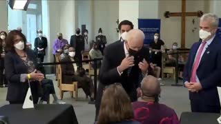 Biden Gets Inches Away From a Woman's Face to Tell Her to Socially Distance