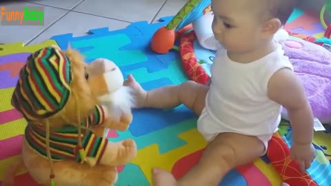 Baby Scared of Talking Toy