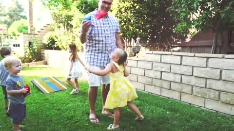 An Elderly Man Playing With Kids - Free Stock Creative Commons Video