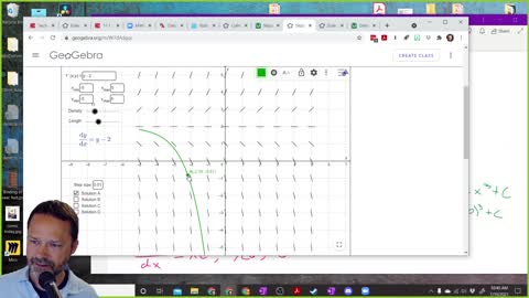 Calculus 2 - Section 9-3 - Class Example of solving a diff eqn with an initial condition