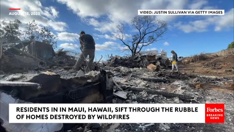 Residents In In Maui, Hawaii, Sift Through The Rubble Of Homes Destroyed By Wildfires