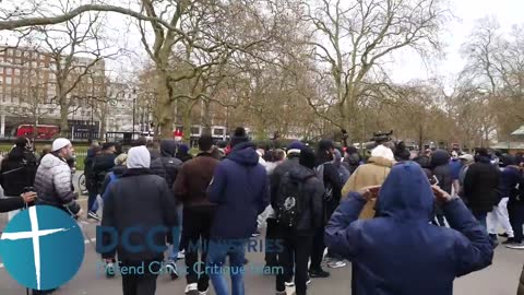 A Muslim Claims Our Quran is Fake, then Steals it & Runs Away! Speakers Corner