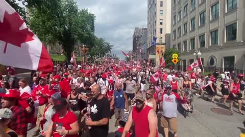 Canadians Kick off the 'Freedom March' in Downtown Ottawa