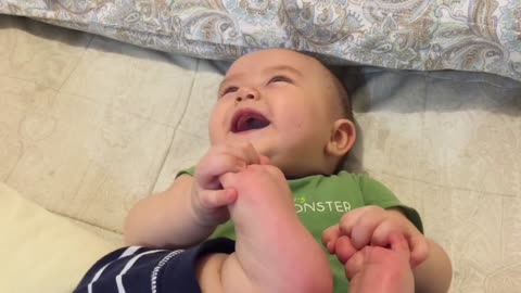 Baby's Hilarious laugh at Fart