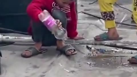 Children desperately search for drinking water, only to be met with disappointment