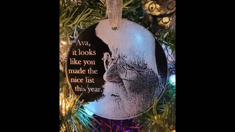 Laser Engraving a Santa Nice List Ornament