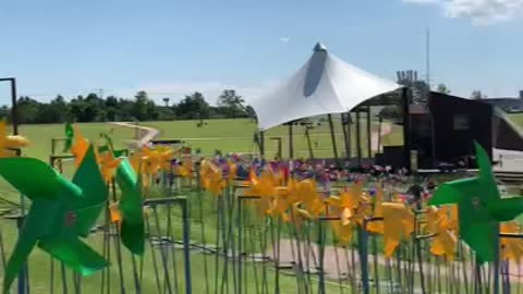 Spinning Pinwheel in the field