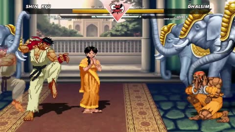 SHIN RYU vs DHALSIM - (Hardest AI)