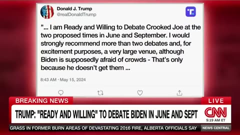 Trump responds to Biden's debate challenge CNN News