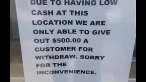 Bank in Minnesota having cash problem.