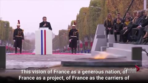 Macron rebukes Trump, saying nationalism is "a betrayal of patriotism"