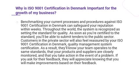 ISO 9001 Certification in Denmark