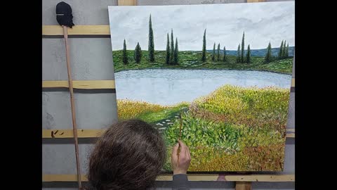 Painting Landscape with oils (time-lapse)