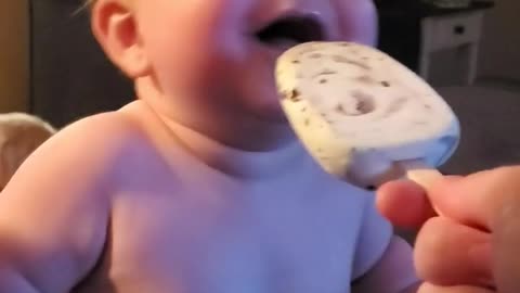 Baby loves ice cream