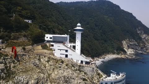 This is Taejongdae Lighthouse in Busan, South Korea