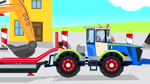 Farm work - Combine Harvester and Tractor They work hard | Fairy tale about Farmers