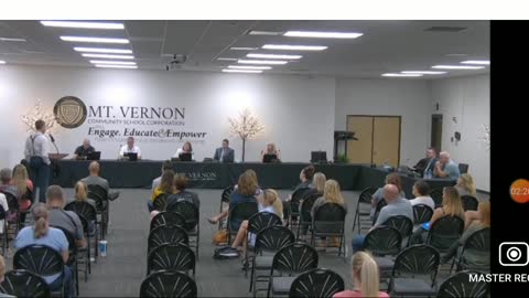 Dr. Explains it all to Mt. Vernon school board in Brookville, Indiana