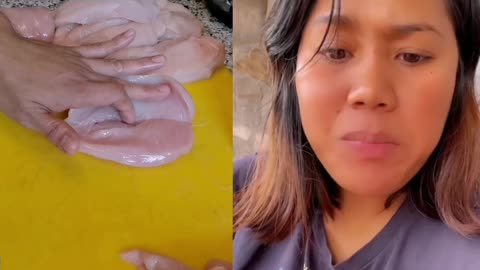 The gorgeous Pinay in Romania react on chicken breast - Part 2