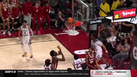 Alabama's Brandon Miller hitting the game-winning shot vs South Carolina