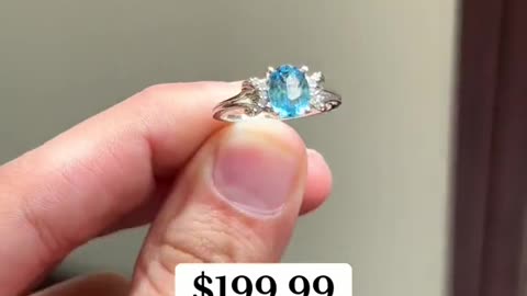 Ladies Real Diamond & Blue Topaz Ring by Ijaz Jewelers