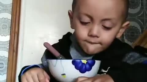 baby sleep during eating, | funny video